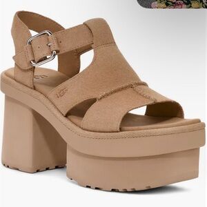 UGG Women's Beige Platform Sandals